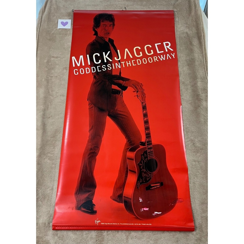 Vintage Rolling Stones Mick Jagger Goddess In The Doorway 2001 Tour vinyl Poster